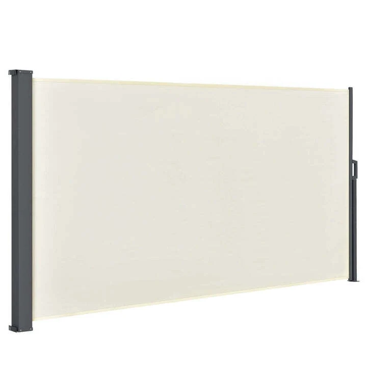 B-Ware Seitenmarkise Dubai Sichtschutz für Garten Terrasse ausziehbar beige 300x190cm