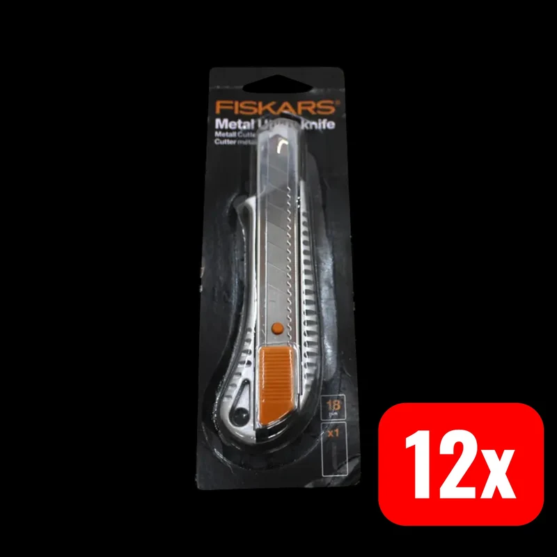 12x B-Ware Fiskars Cuttermesser Messer 18 mm Metall silberfarben Professional 12 STÜCK