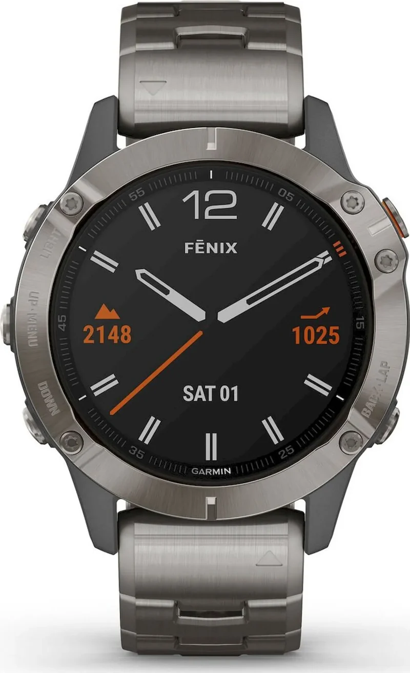 B-Ware Garmin Sportuhr GPS Uhr Smartwatch Uhr fenix 6 Sapphire Titan 47mm Grau Onesize