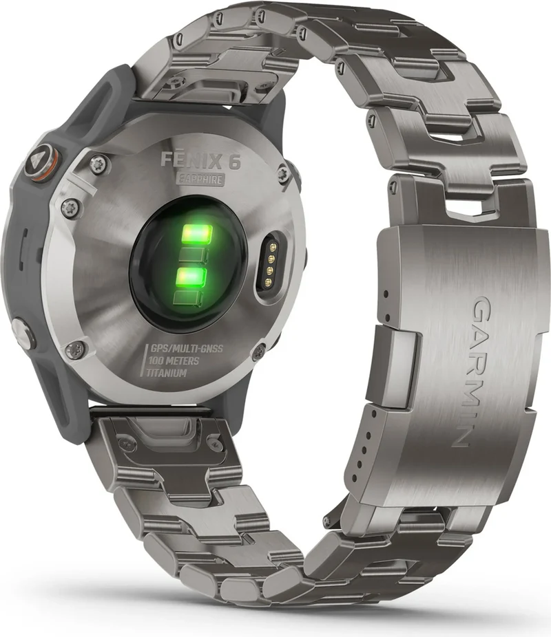 B-Ware Garmin Sportuhr GPS Uhr Smartwatch Uhr fenix 6 Sapphire Titan 47mm Grau Onesize