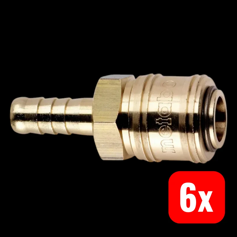 B-Ware Metabo Schnellanschlusskupplung Druckluftkupplung Euro 6mm Messing 6 STÜCK