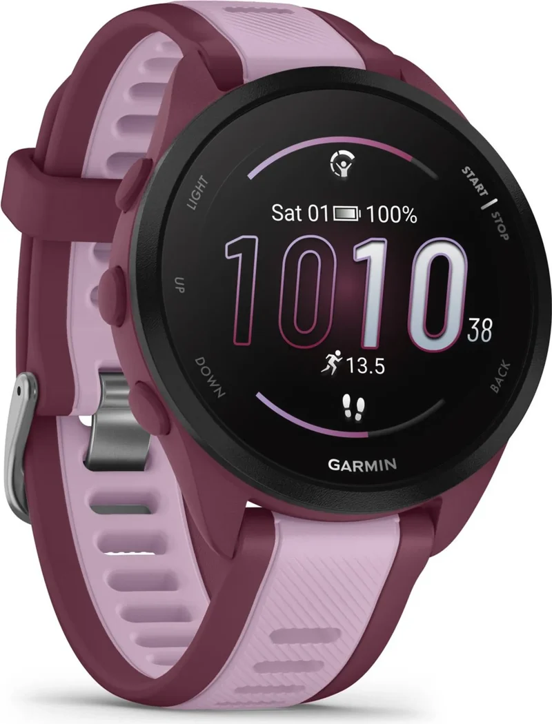 B-Ware Garmin Smartwatch Uhr Laufuhr FORERUNNER 165 Music AMOLED GPS Musik Lila Onesize