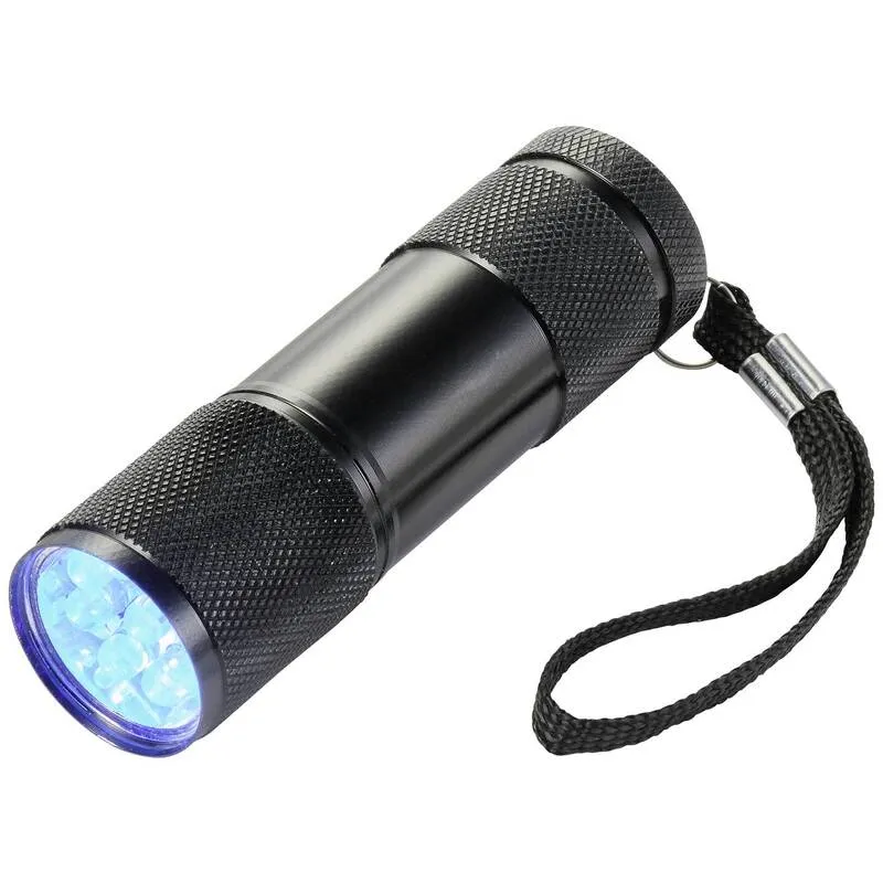 B-Ware Handlampe Taschenlampe UV LED Schwarz Handschlaufe batteriebetrieben 14 STÜCK