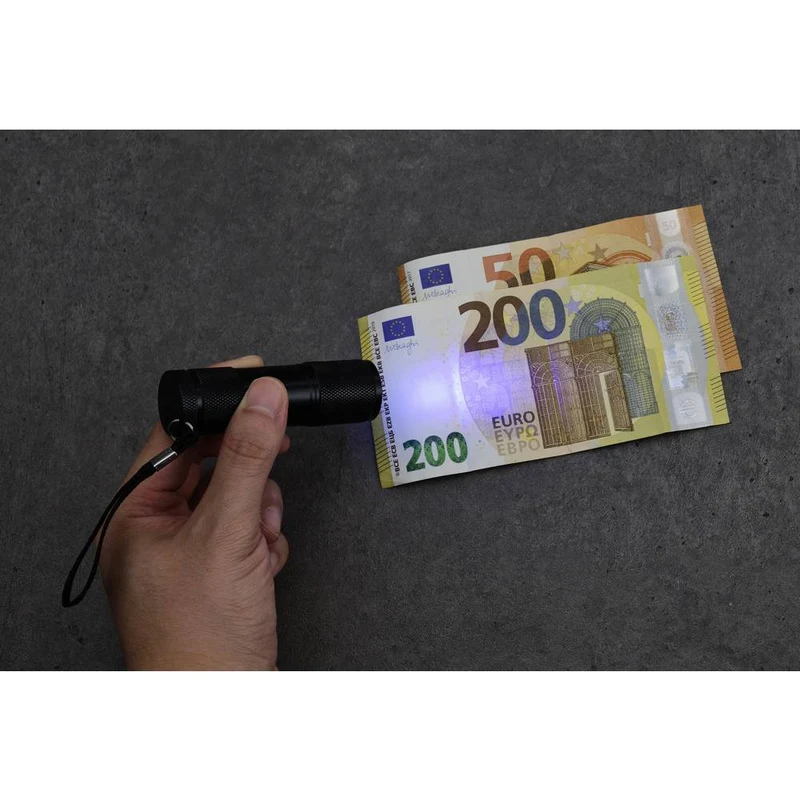 B-Ware Handlampe Taschenlampe UV LED Schwarz Handschlaufe batteriebetrieben 14 STÜCK