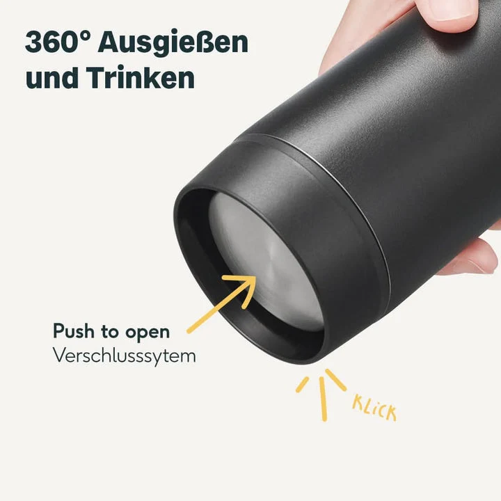 B-Ware SILBERTHAL Thermobecher Kaffeebecher matt schwarz Edelstahl 2 STÜCK