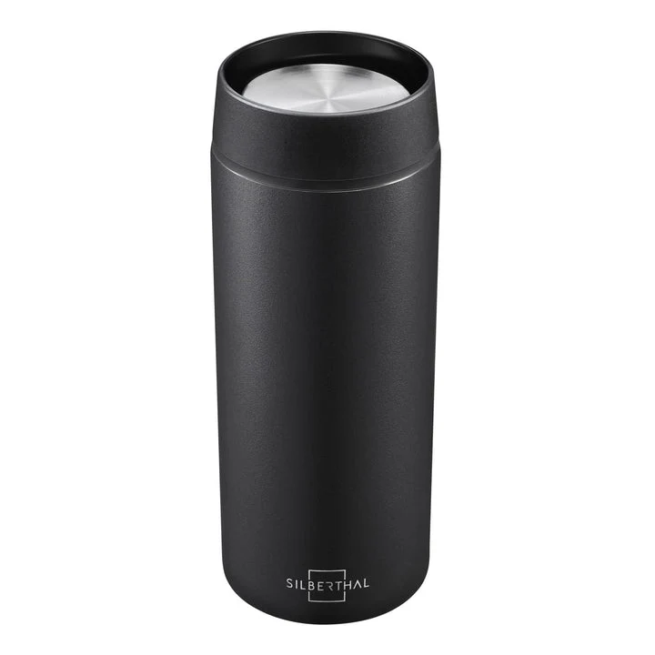 B-Ware SILBERTHAL Thermobecher Kaffeebecher matt schwarz Keramikbeschichtung 2 STÜCK