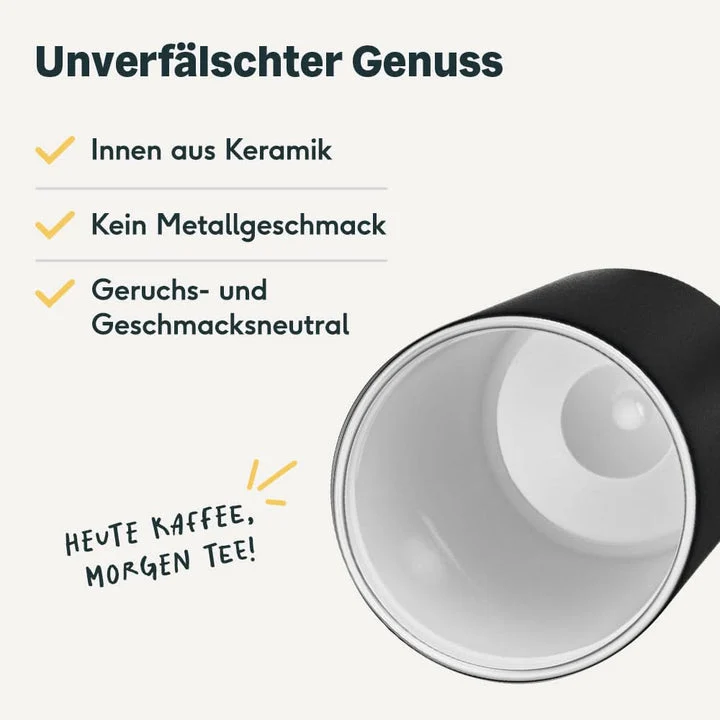 B-Ware SILBERTHAL Thermobecher Kaffeebecher matt schwarz Keramikbeschichtung 2 STÜCK