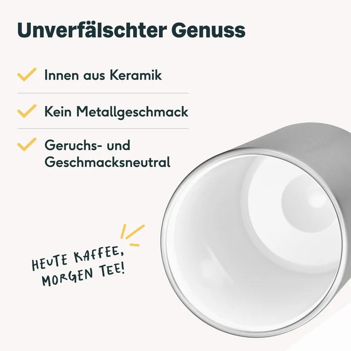 B-Ware SILBERTHAL Thermobecher Kaffeebecher Edelstahl Silber isoliert 2 STÜCK