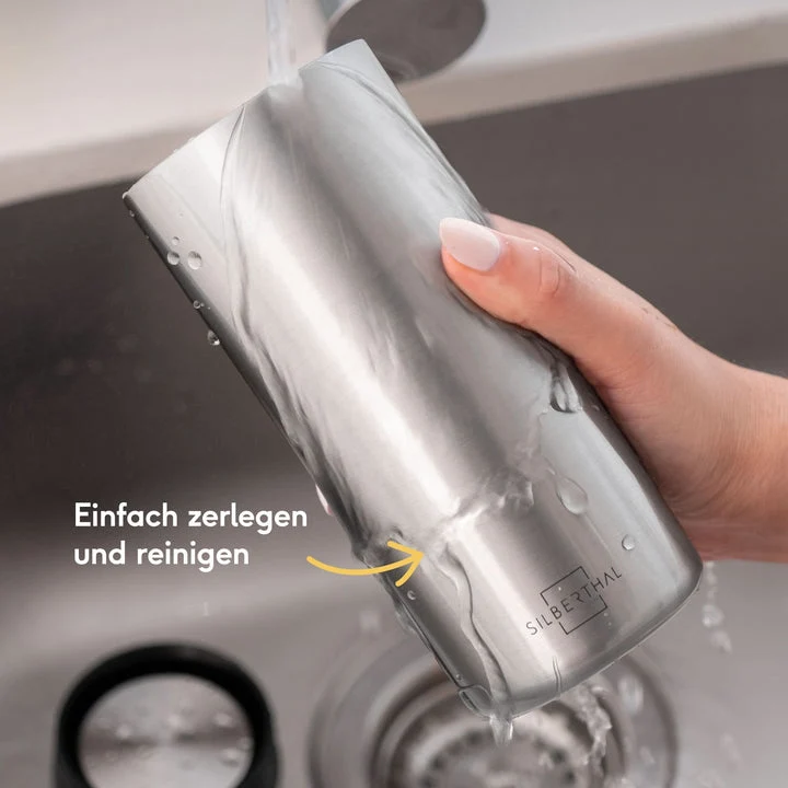 B-Ware SILBERTHAL Thermobecher Kaffeebecher Edelstahl Silber isoliert 2 STÜCK