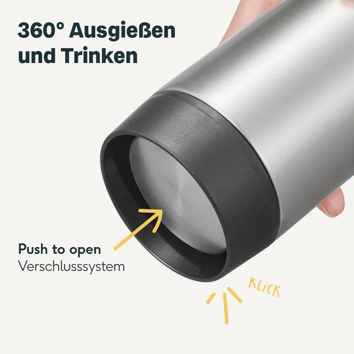 B-Ware SILBERTHAL Thermobecher Kaffeebecher Edelstahl Silber isoliert 2 STÜCK224