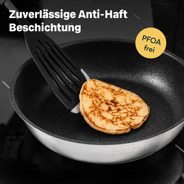 B-Ware SILBERTHAL Bratpfanne Pfanne Edelstahl Pfanne Kochen Braten Küche 28 cm720