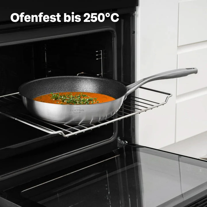 B-Ware SILBERTHAL Bratpfanne Pfanne Edelstahl Pfanne Kochen Braten Küche 28 cm720