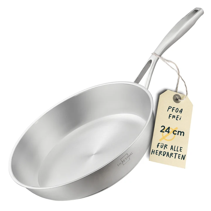 B-Ware SILBERTHAL Bratpfanne Edelstahlpfanne Pfanne unbeschichtet ohne Deckel 24cm
