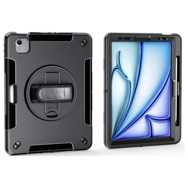 B-Ware honju Tablet-Cover Hülle Apple iPad Air 13 Grau Handschlaufe Back Cover