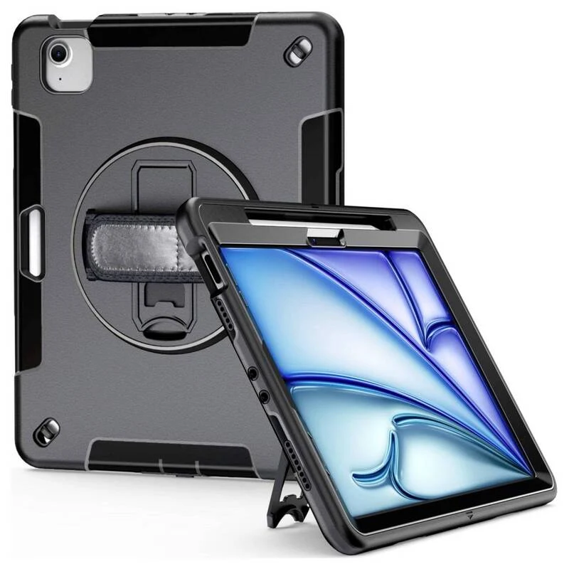 B-Ware honju Tablet-Cover Hülle Apple iPad Air 13 Grau Handschlaufe Back Cover