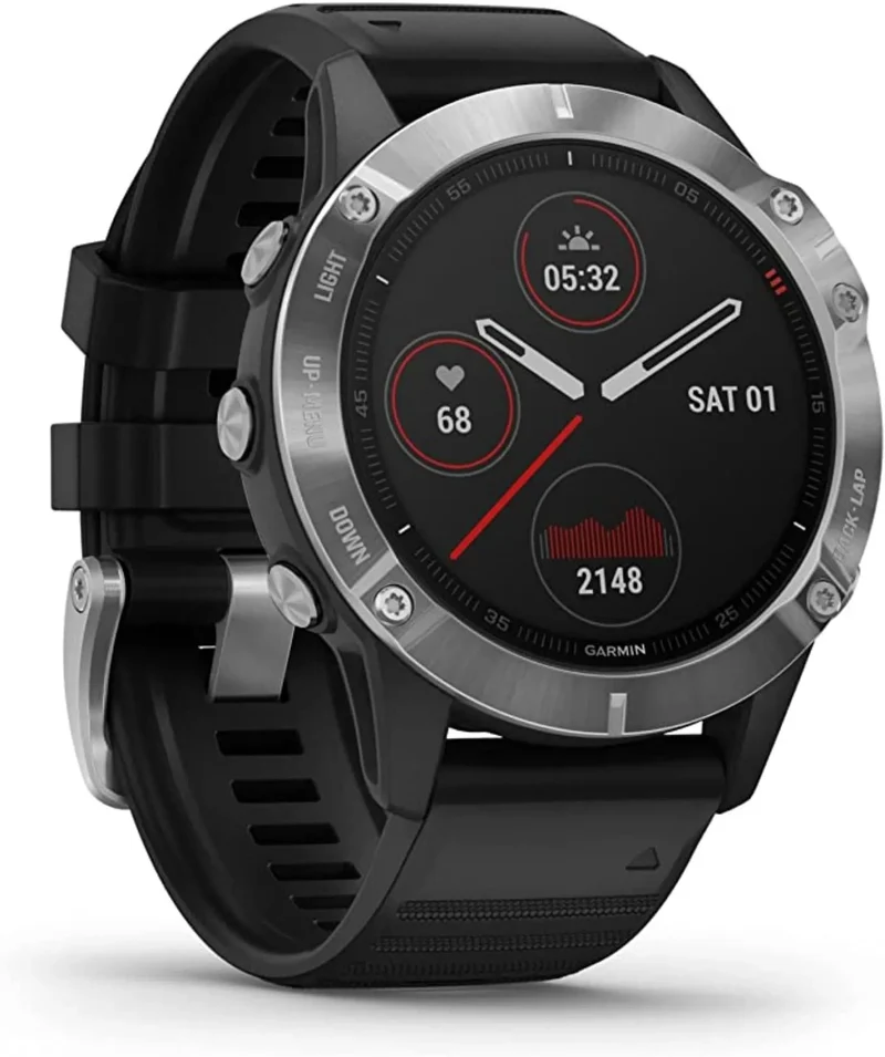B-Ware Garmin Sportuhr Uhr Smartwatch Fenix 6 GPS MIP Multisport Schwarz Silber Ones225