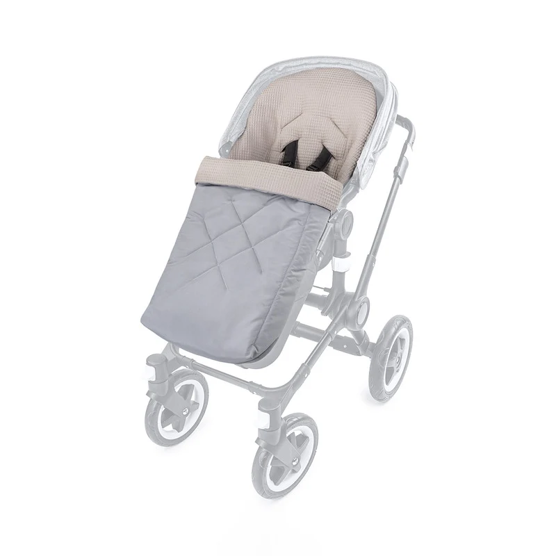 B-Ware Liebes von Priebes Fußsack Schlafsack Mila Waffelpiqué Buggy Natur Grau