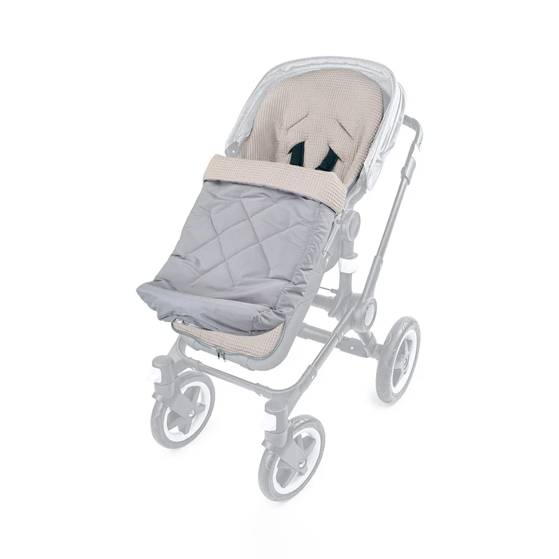 B-Ware Liebes von Priebes Fußsack Schlafsack Mila Waffelpiqué Buggy Natur Grau