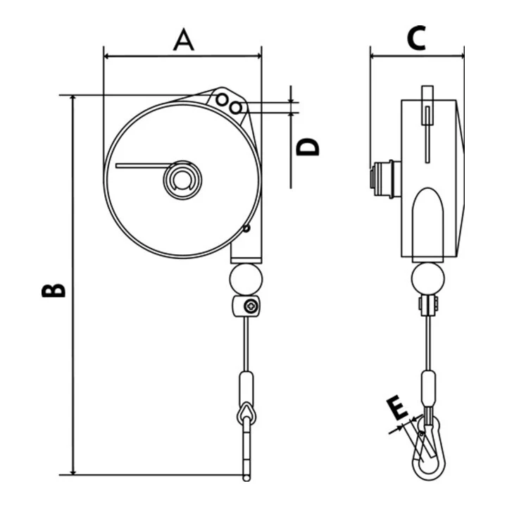 B-Ware Planeta Federzug Aufhängevorrichtung Hubgerät Alu-Druckgussgehäuse 2-4kg 2m 2mm
