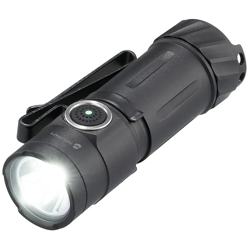 B-Ware Toolcraf LED Taschenlampe Mini-Lampe Akku Schwarz verstellbar Aluminiumlegierung
