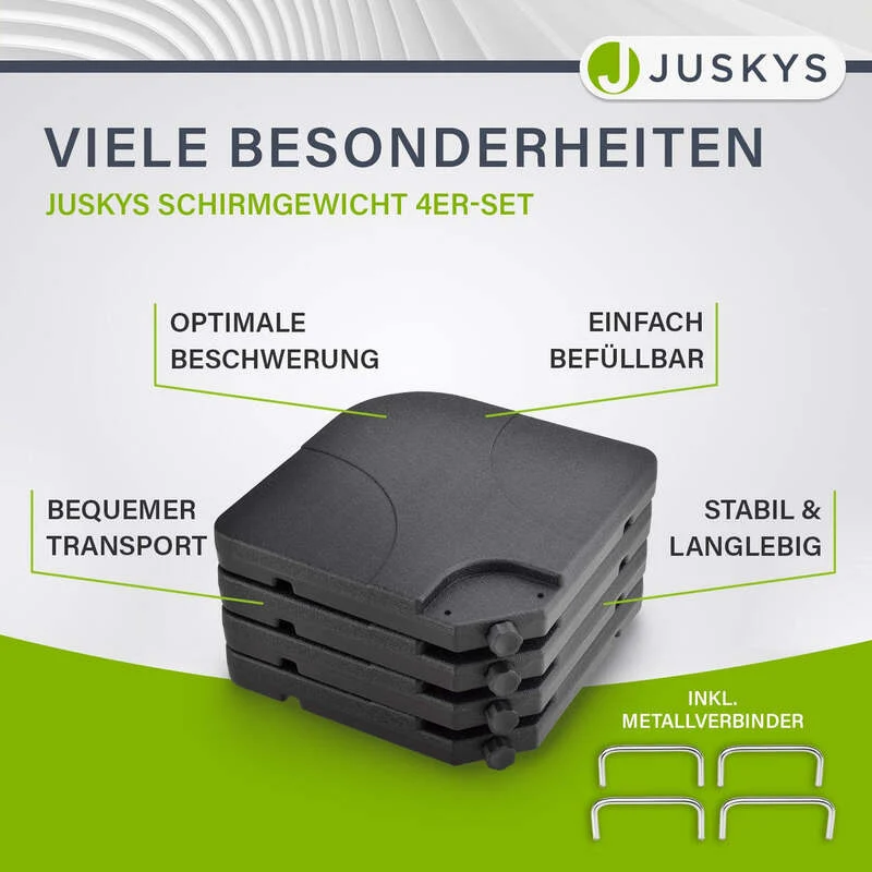 B-Ware Schirmgewicht 4er Set QuadGewicht HDPE befüllbar bis 80kg schwarz stabil