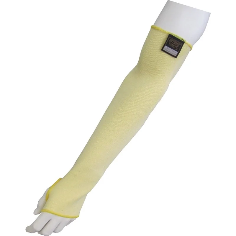 B-Ware NITRAS Armschutz Armschoner Schnittschutz Spezialfaser TAEKI Gelb 45 cm 8 PAAR