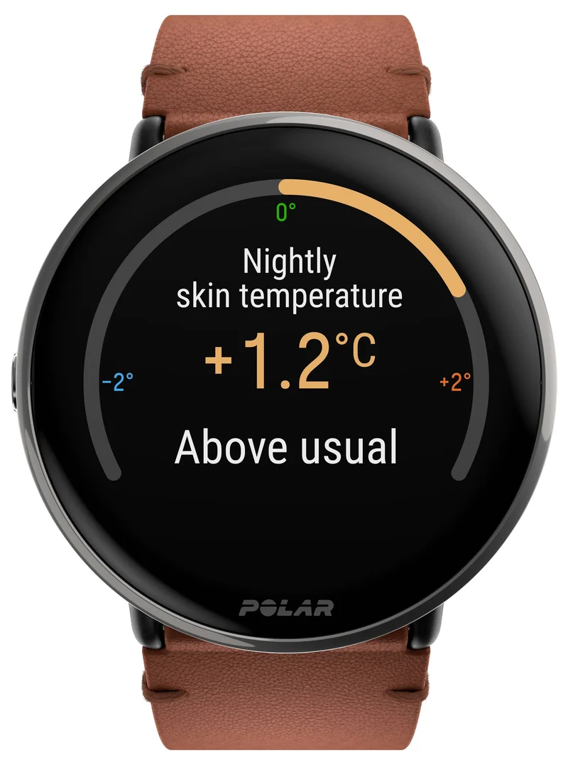 B-Ware Polar Ignite 3 Titanium Leather Sportuhr 43 mm M/L Braun Fitnessuhr Tracker