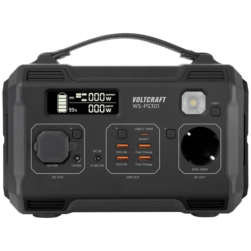 B-Ware VOLTCRAFT WS-PS301 276Wh Powerstation Fast Charge Nickel-Mangan-Cobalt Schwarz