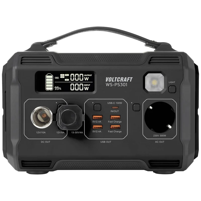 B-Ware VOLTCRAFT WS-PS301 276Wh Powerstation Fast Charge Nickel-Mangan-Cobalt Schwarz