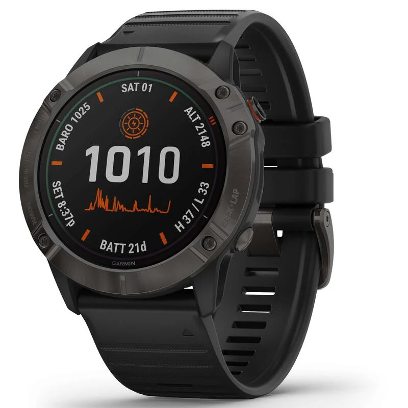 B-Ware Garmin Fenix 6X Pro Solar Titanium Multisport GPS Uhr Smartwatch schwarz Onesize