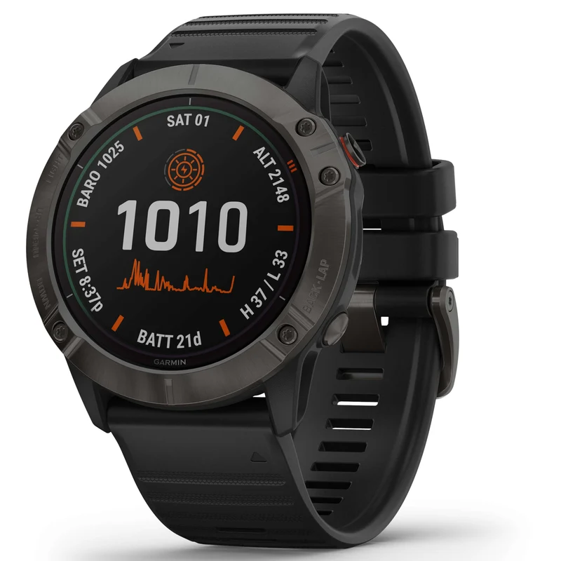 B-Ware Garmin Fenix 6X Pro Solar Titanium Multisport GPS Uhr Smartwatch schwarz Onesize