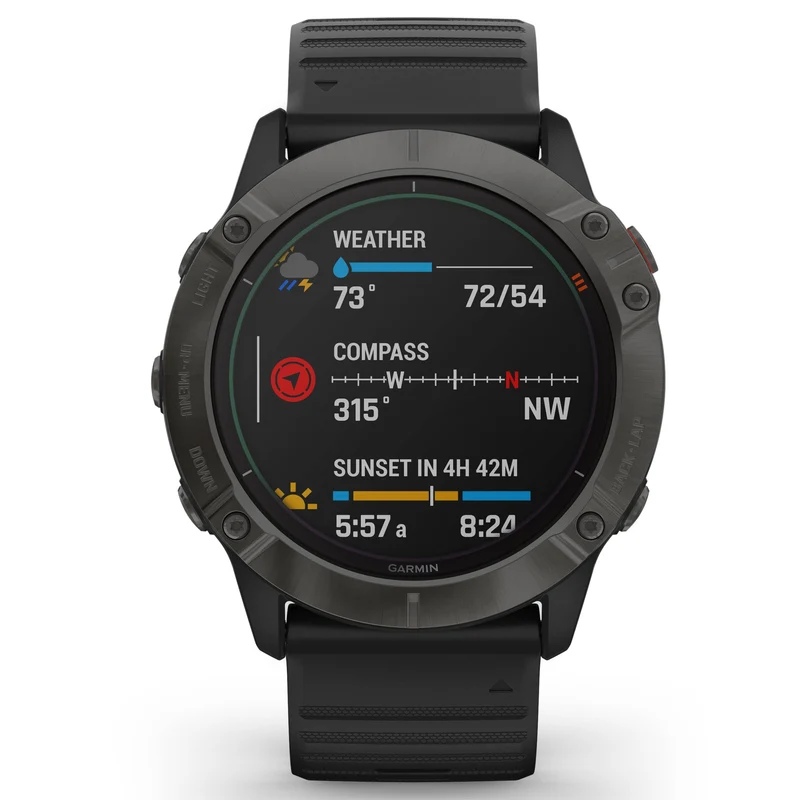 B-Ware Garmin Fenix 6X Pro Solar Titanium Multisport GPS Uhr Smartwatch schwarz Onesize