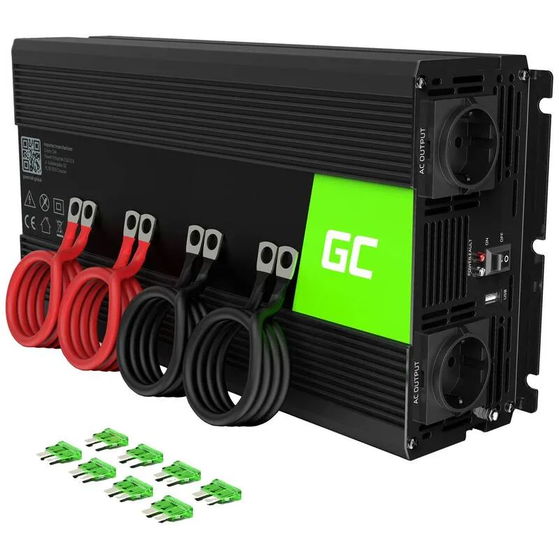 B-Ware Green Cell Wechselrichter INV15 3000 W 12 V - 230 V Spannungswandler Inverter