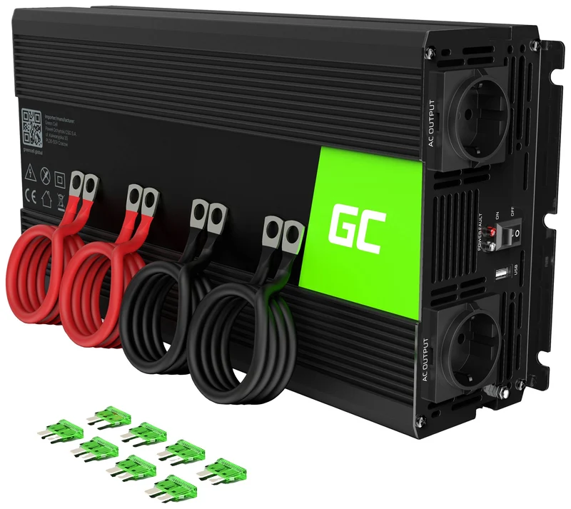 B-Ware Green Cell Wechselrichter INV15 3000 W 12 V - 230 V Spannungswandler Inverter