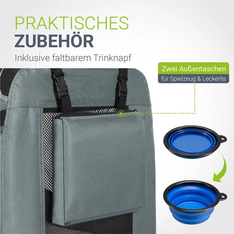 B-Ware Hundebox Auto faltbar Lassie S Hundetransportbox grau Tragegriff kleine Hunde