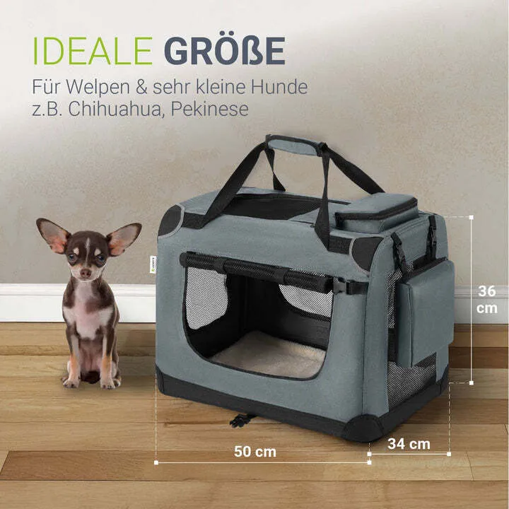 B-Ware Hundebox Auto faltbar Lassie S Hundetransportbox grau Tragegriff kleine Hunde