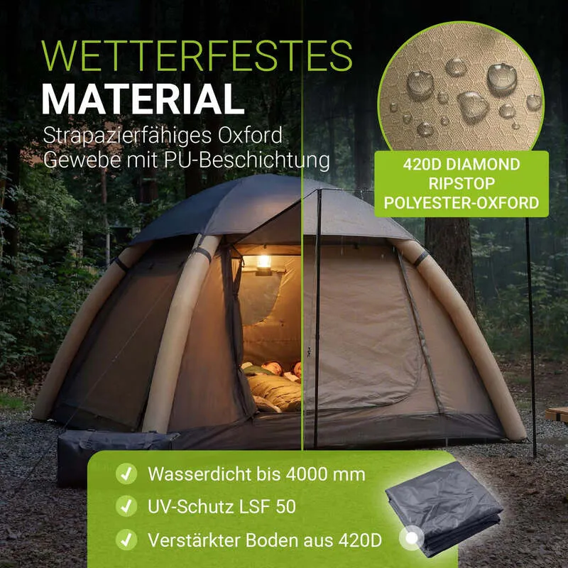 B-Ware Campingzelt aufblasbar 1-3 Personen Luftzelt wasserdicht schnell aufbaubar Gr M