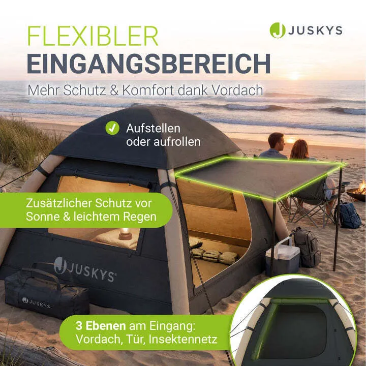 B-Ware Campingzelt aufblasbar 1-3 Personen Luftzelt wasserdicht schnell aufbaubar Gr M