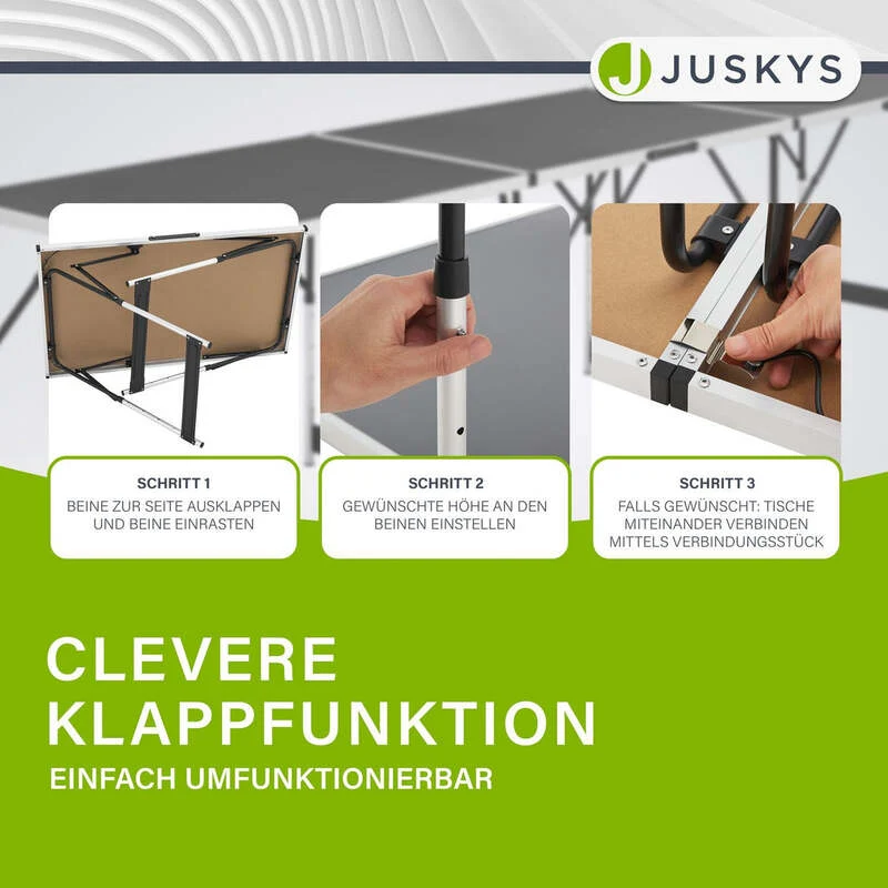 B-Ware Alu Klapptisch 3er Set Camping Tisch höhenverstellbar klappbar 100x60cm flexibel