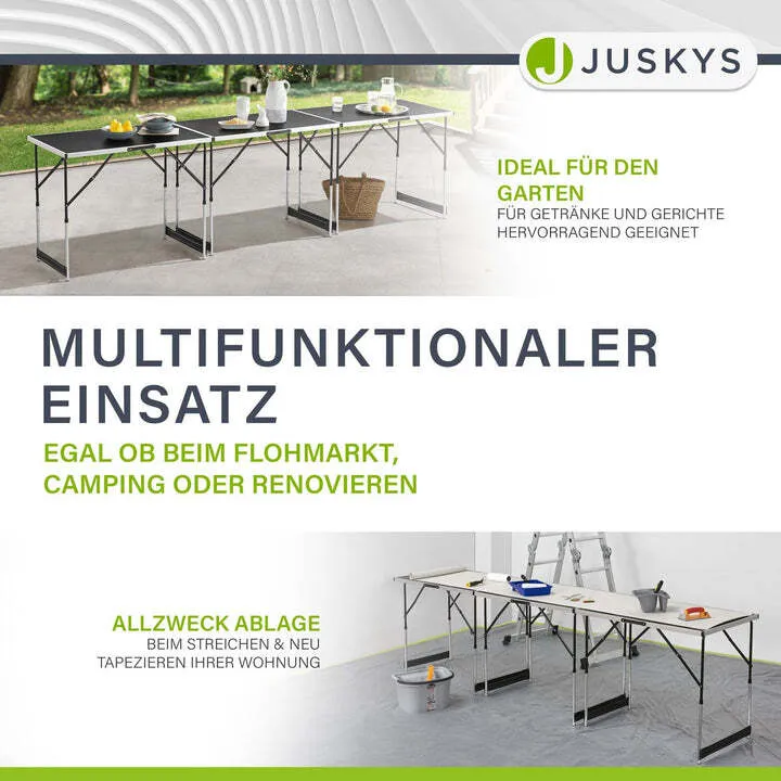 B-Ware Alu Klapptisch 3er Set Camping Tisch höhenverstellbar klappbar 100x60cm flexibel