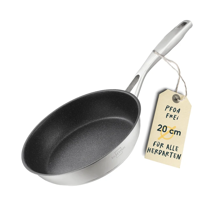 B-Ware SILBERTHAL Bratpfanne Pfanne Edelstahl Ø 20 cm Herd Induktion Spülmaschine Ofen
