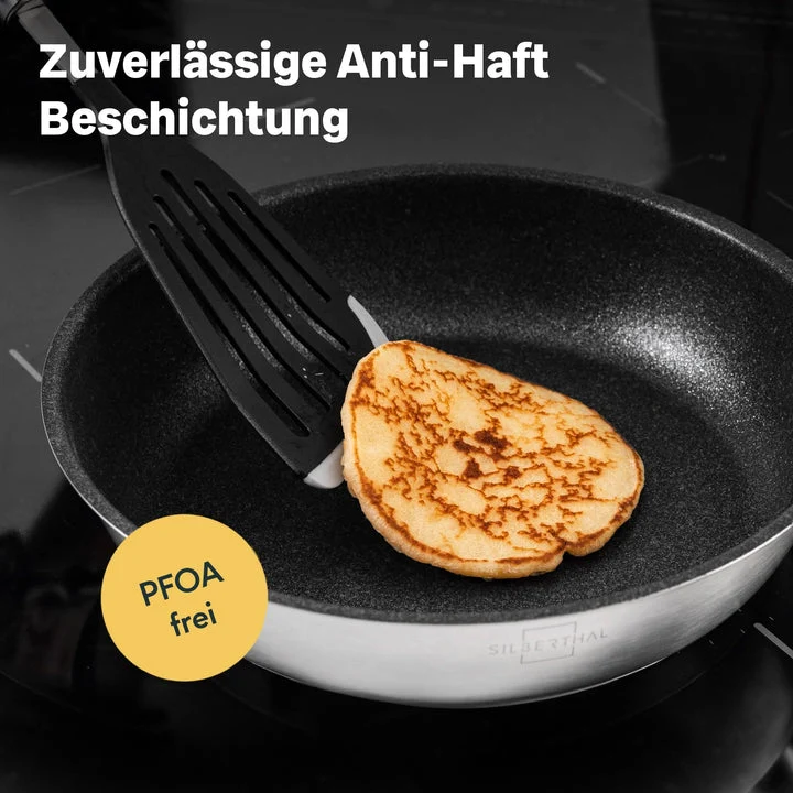 B-Ware SILBERTHAL Bratpfanne Pfanne Edelstahl Ø 20 cm Herd Induktion Spülmaschine Ofen