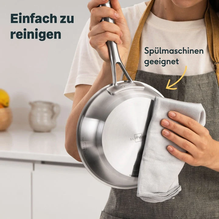 B-Ware SILBERTHAL Bratpfanne Pfanne Edelstahl Ø 20 cm Herd Induktion Spülmaschine Ofen