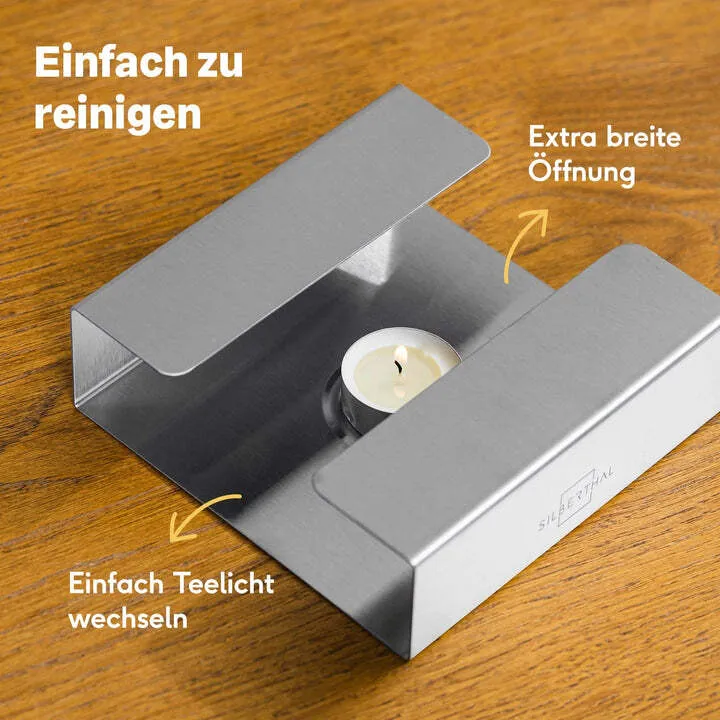 B-Ware SILBERTHAL Stövchen Teewärmer Edelstahl Teelichthalter Glaskannen 2 STÜCK