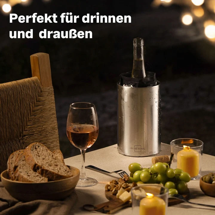 B-Ware Silberthal Weinkühler Flaschenkühler Manschette Edelstahl spülmaschinengeeignet