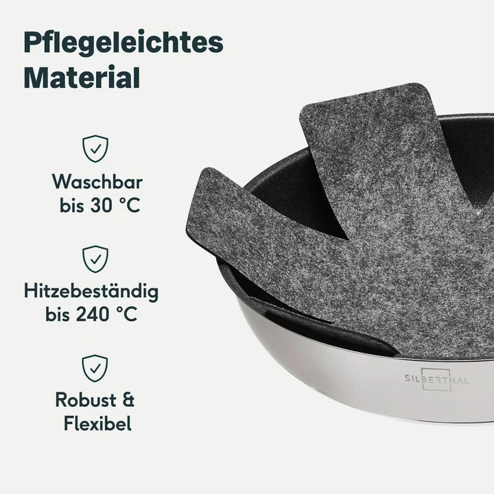 B-Ware SILBERTHAL Pfannenschoner Topfunterlage Filz Pfannenschutz 35cm Pfanne 6 STÜCK