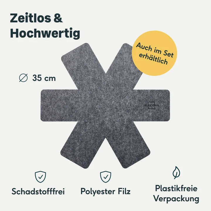 B-Ware SILBERTHAL Pfannenschoner Topfunterlage Filz Pfannenschutz 35cm Pfanne 6 STÜCK