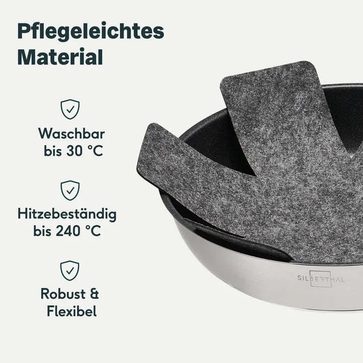 B-Ware SILBERTHAL Pfannenschoner Topfunterlage Filz Pfannenschutz 35cm Pfanne 6 STÜCK