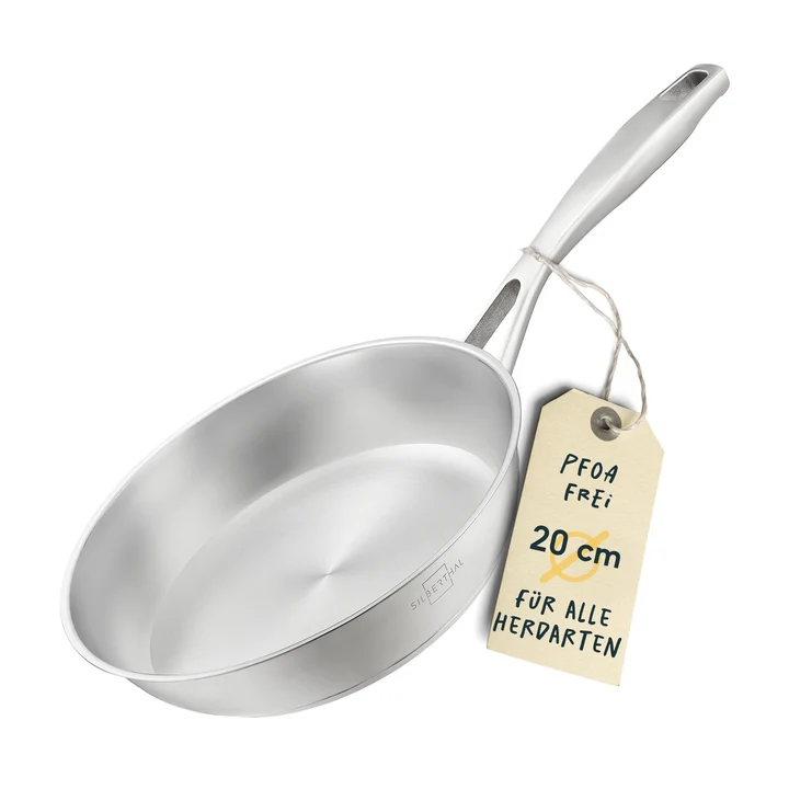 B-Ware SILBERTHAL Bratpfanne Pfanne Edelstahlpfanne unbeschichtet Edelstahl 20 cm