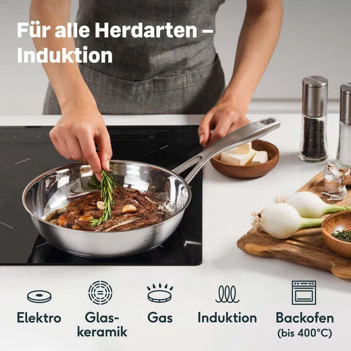 B-Ware SILBERTHAL Bratpfanne Pfanne Edelstahlpfanne unbeschichtet Edelstahl 20 cm